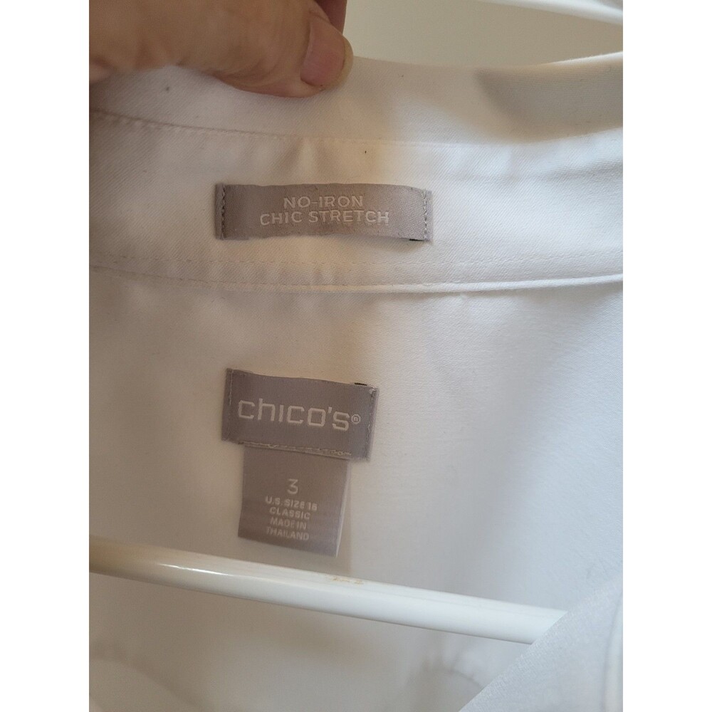 EUC Chico’s No Iron Chic Stretch Size 3(XL) 16/18 Button Up Shirt Long Sleeve - Picture 6 of 8